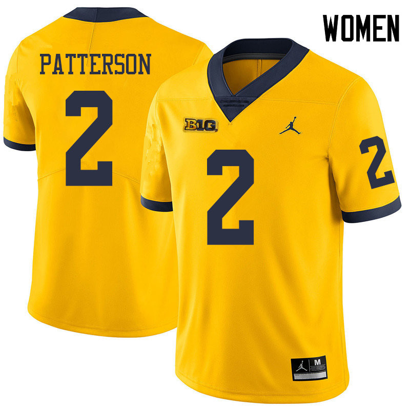 Jordan Brand Women #2 Shea Patterson Michigan Wolverines College Football Jerseys Sale-Yellow